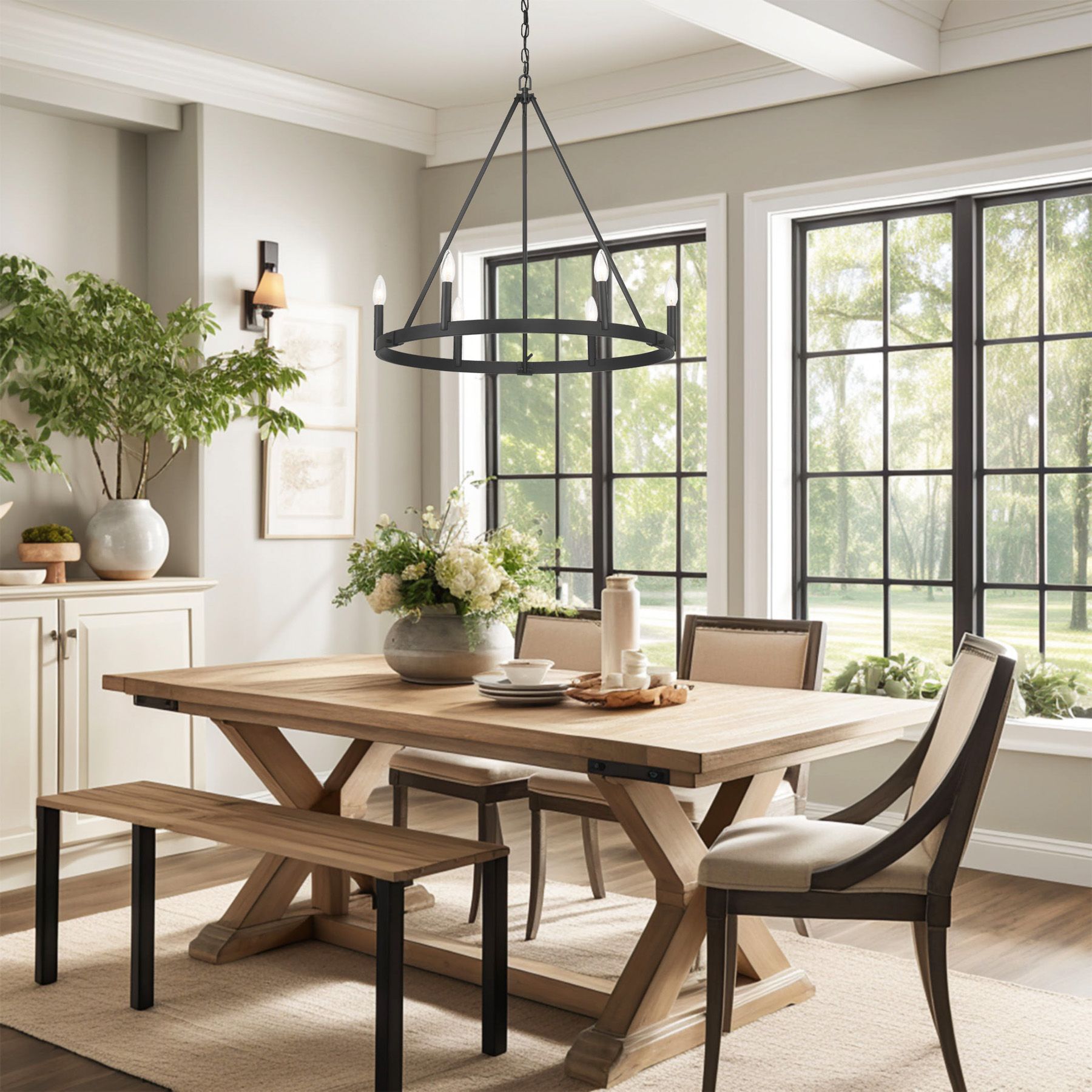 Minka Lavery Dutton 6-Light 27.75-in Black Chandelier