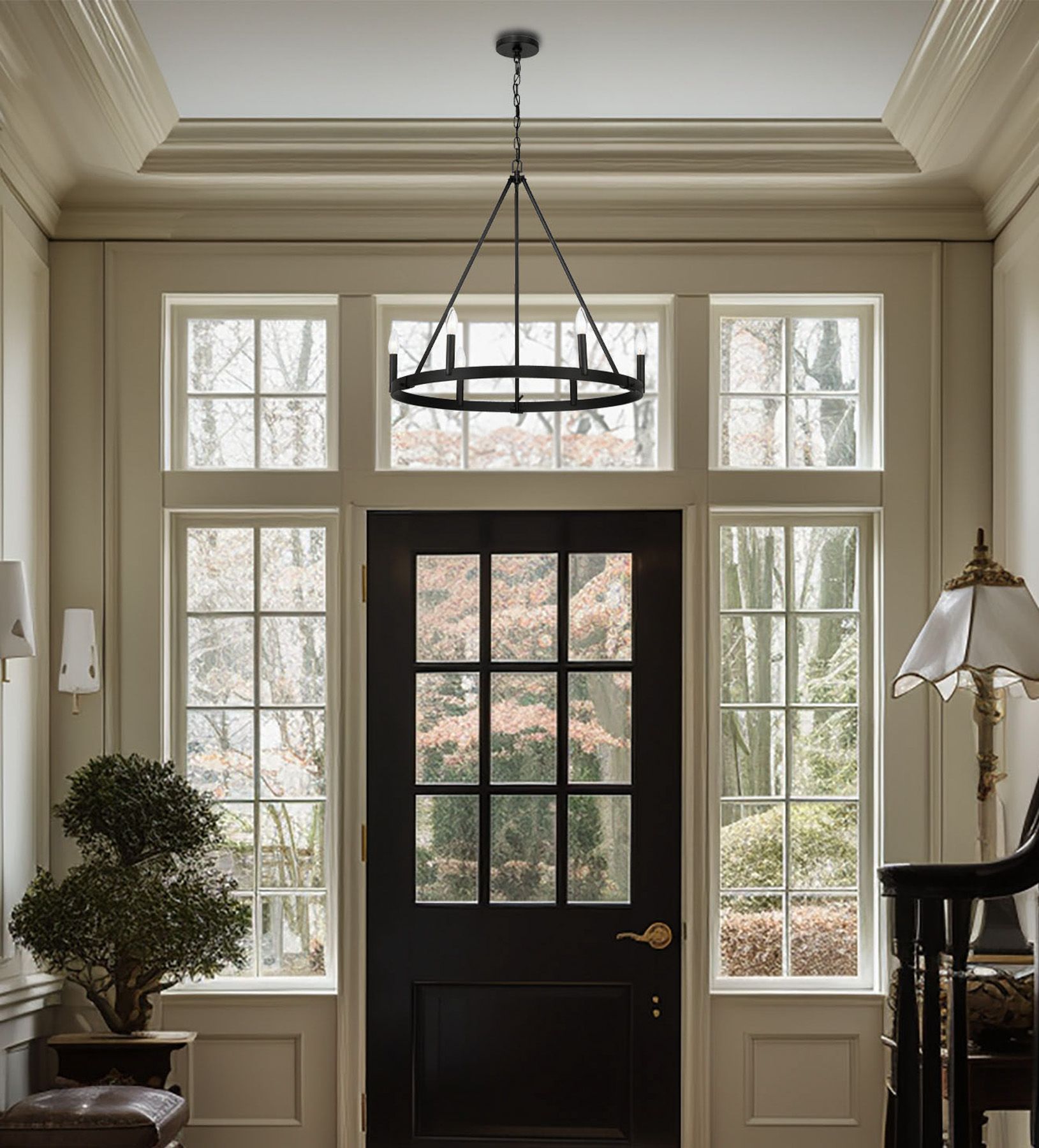Minka Lavery Dutton 6-Light 27.75-in Black Chandelier