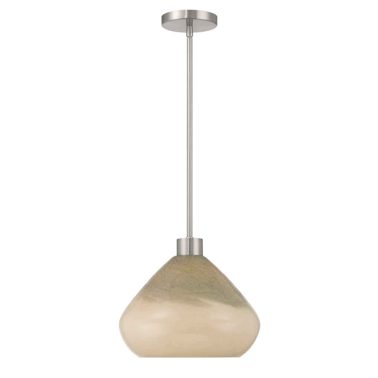 Image 2 Minka Lavery Elaris 1-Light 12.5-in Brushed Nickel Pendant with Glass Shade more views