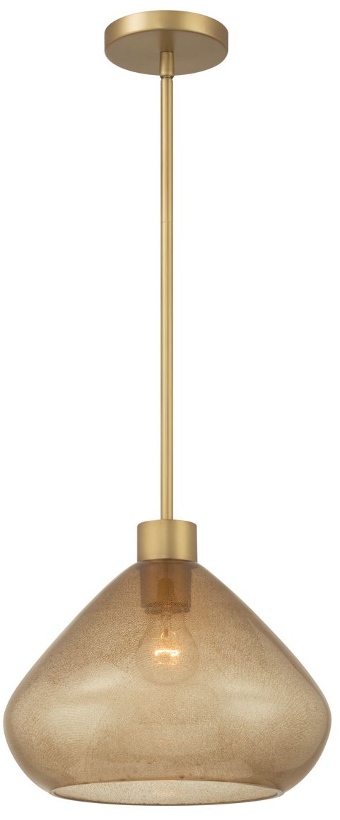 Minka Lavery Elaris 1-Light 12.5-in Legacy Brass Pendant with Glass Shade