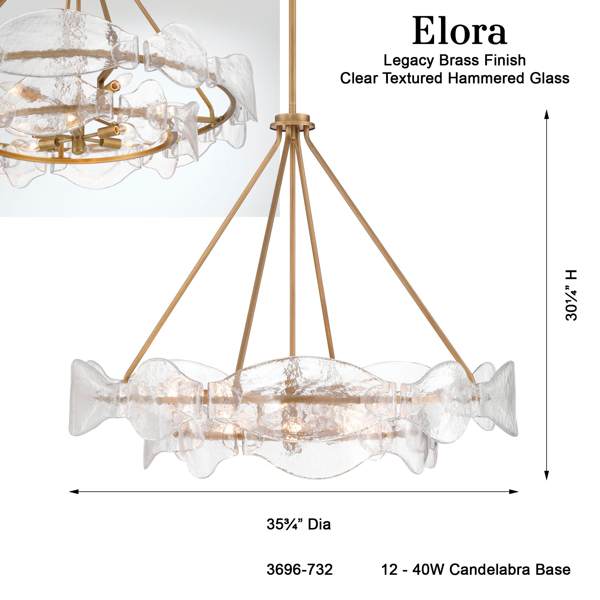 Minka-Lavery Elora 12-Light 35.75-in Legacy Brass Indoor Pendant