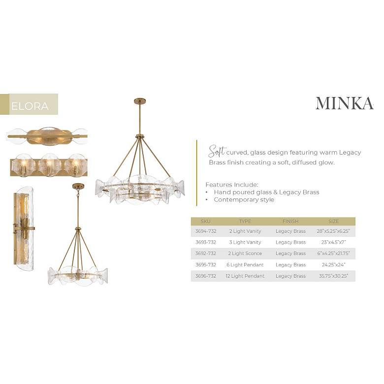 Image 5 Minka-Lavery Elora 23" 3-Light Legacy Brass Vanity Bath Light more views