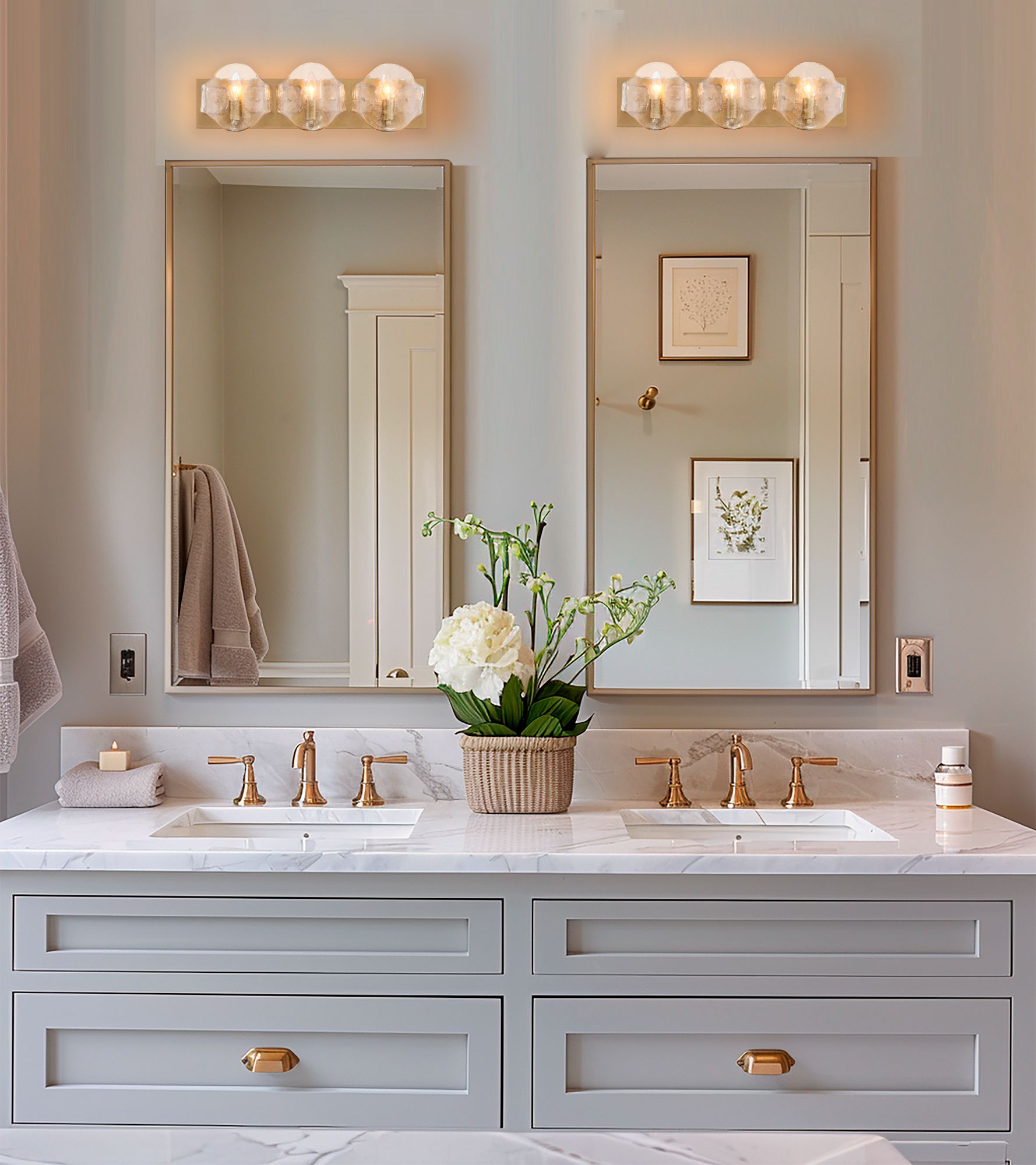 Image 4 Minka-Lavery Elora 3-Light 23-in Legacy Brass Indoor Vanity Light more views