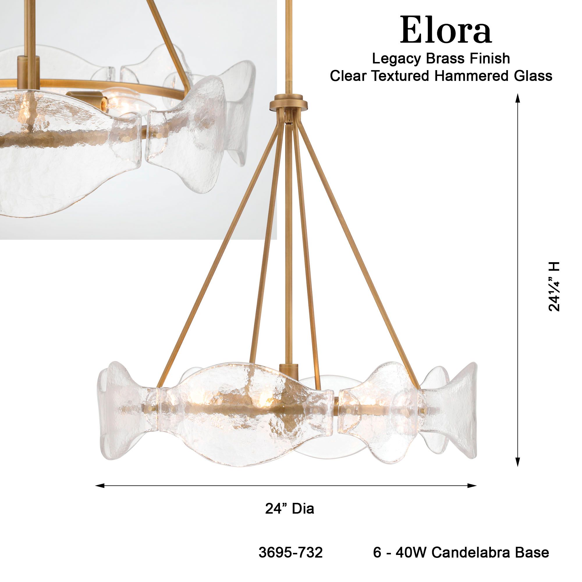 Minka-Lavery Elora 6-Light 24-in Legacy Brass Indoor Pendant