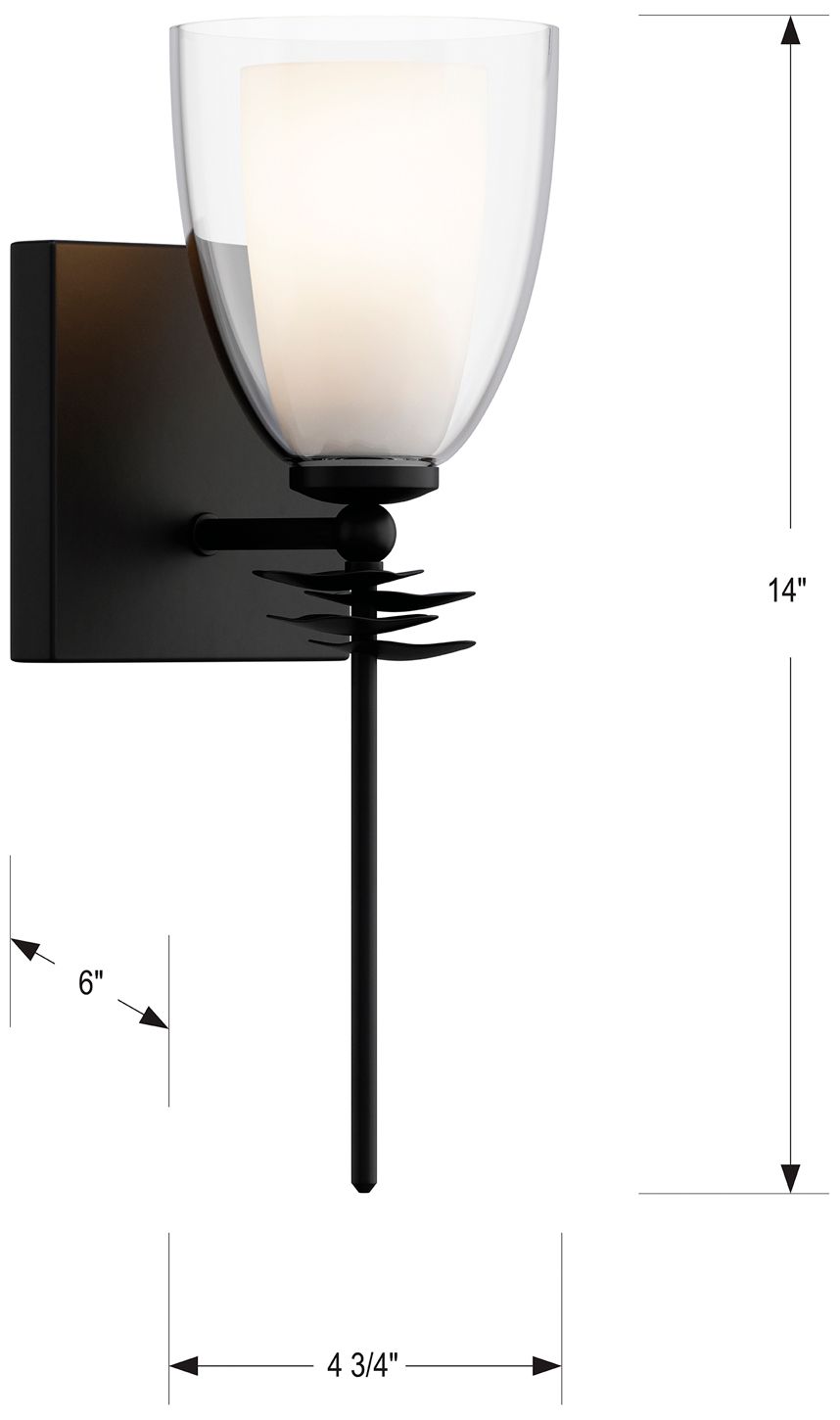 Image 6 Minka Lavery Elowen 1-Light 5.25-in Dark Matte Black Vanity Light more views