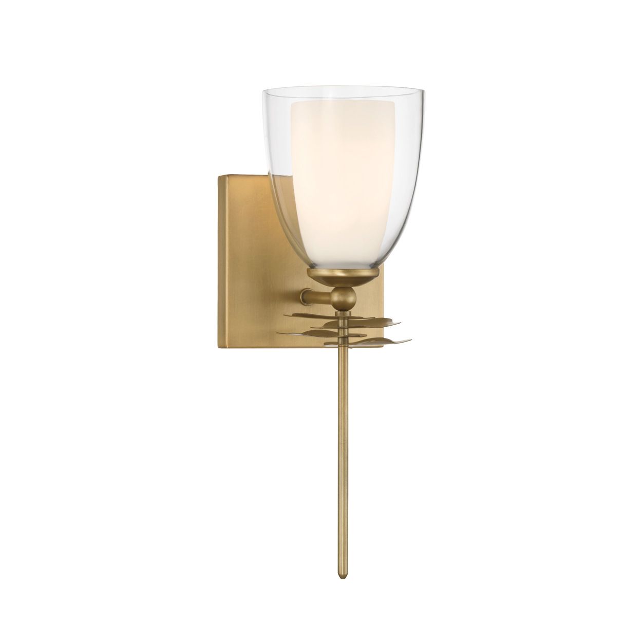 Thumbnail2 of Minka Lavery Elowen 1-Light 5-in Legacy Brass Wall Sconce with Glass Shades more views