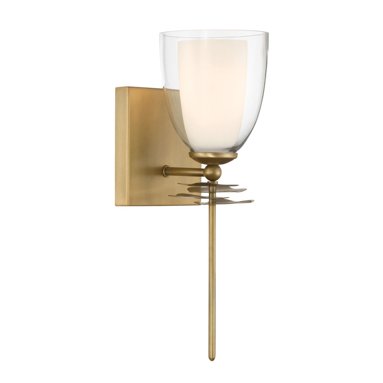 Thumbnail3 of Minka Lavery Elowen 1-Light 5-in Legacy Brass Wall Sconce with Glass Shades more views