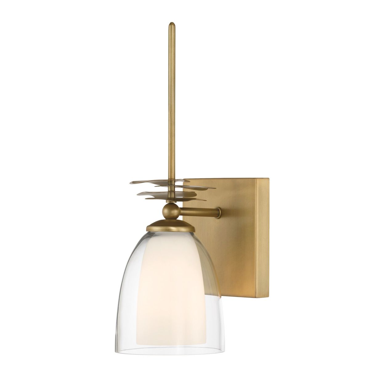 Minka Lavery Elowen 1-Light 5-in Legacy Brass Wall Sconce with Glass Shades