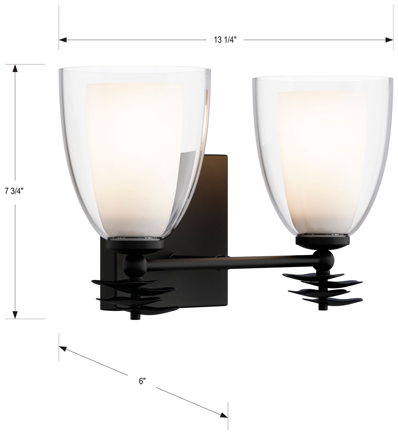 Image 6 Minka Lavery Elowen 2-Light 13.25-in Dark Matte Black Vanity Light more views