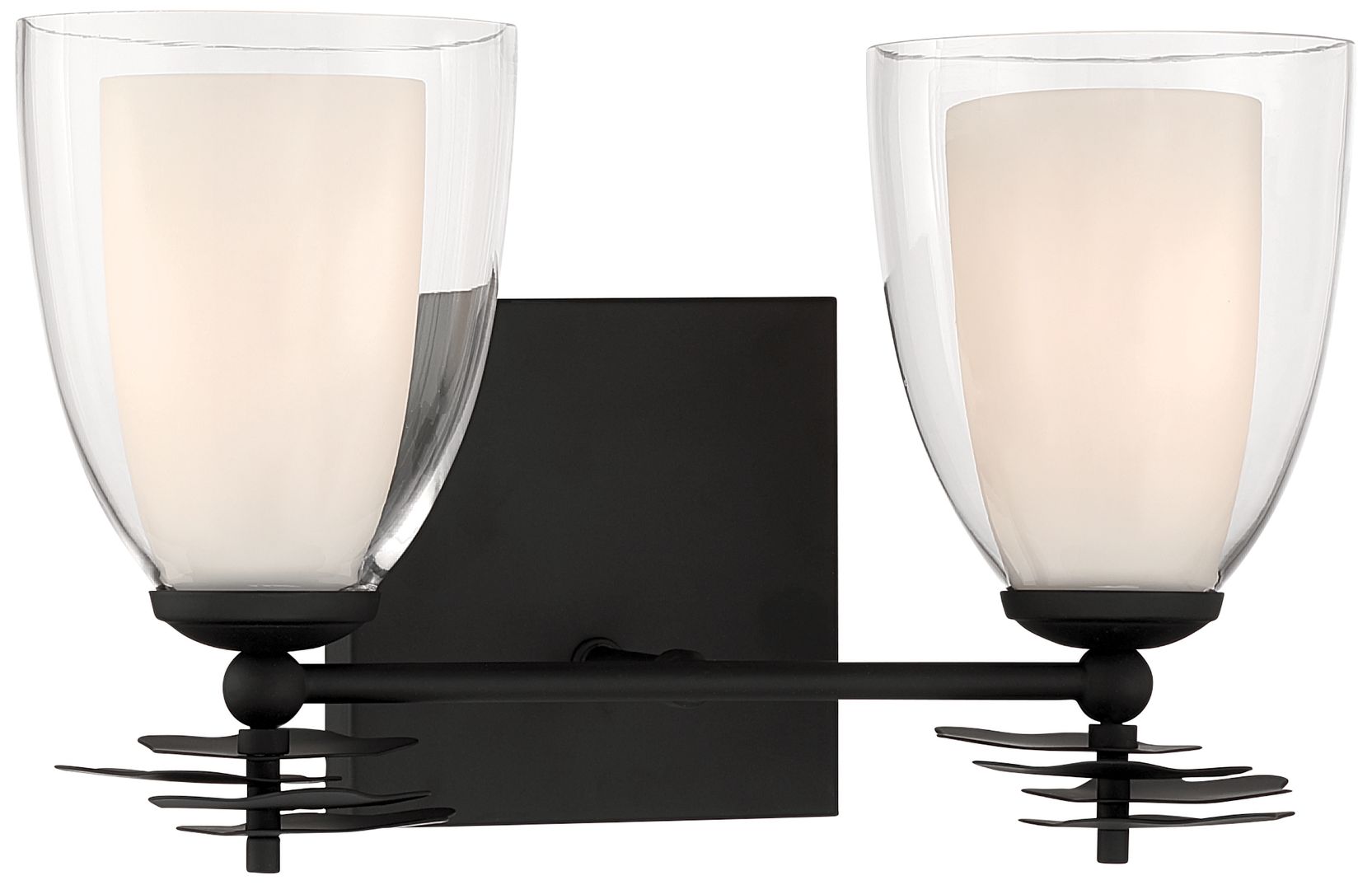 Minka Lavery Elowen 2-Light 13.25-in Dark Matte Black Vanity Light