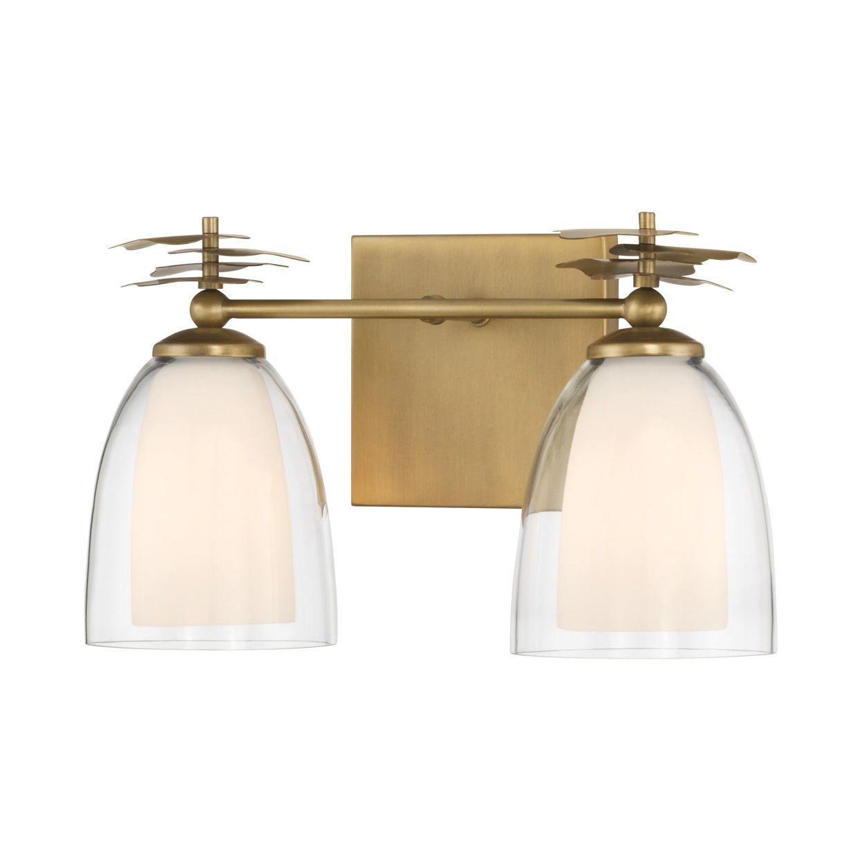 Image 4 Minka Lavery Elowen 2-Light 13.25-in Legacy Brass Vanity Light with Shades more views