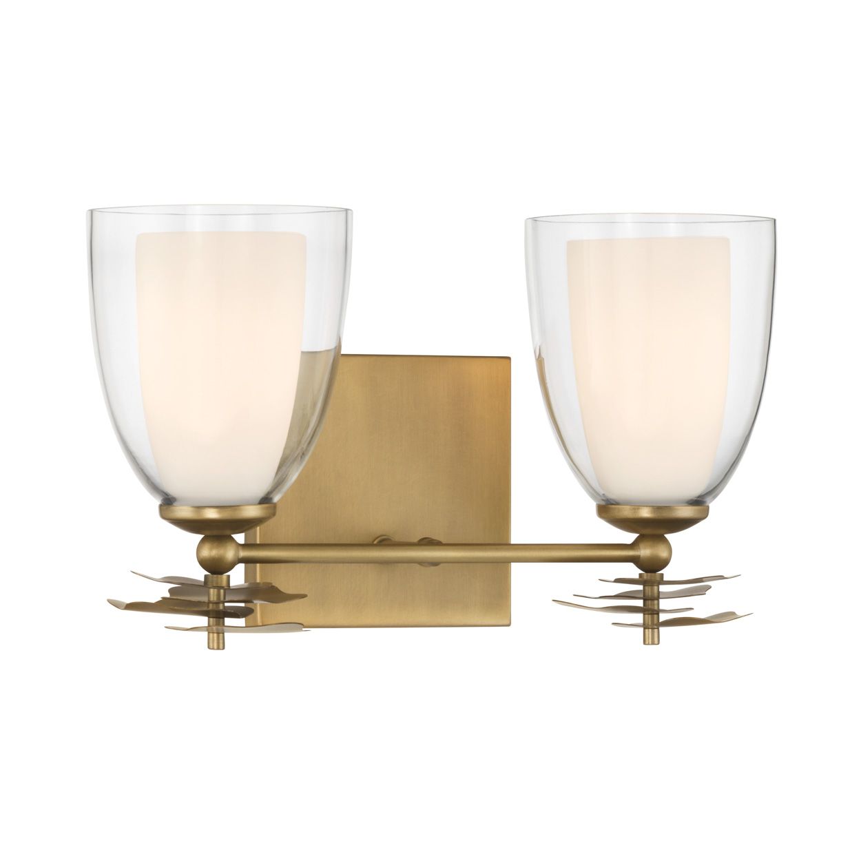 Image 6 Minka Lavery Elowen 2-Light 13.25-in Legacy Brass Vanity Light with Shades more views