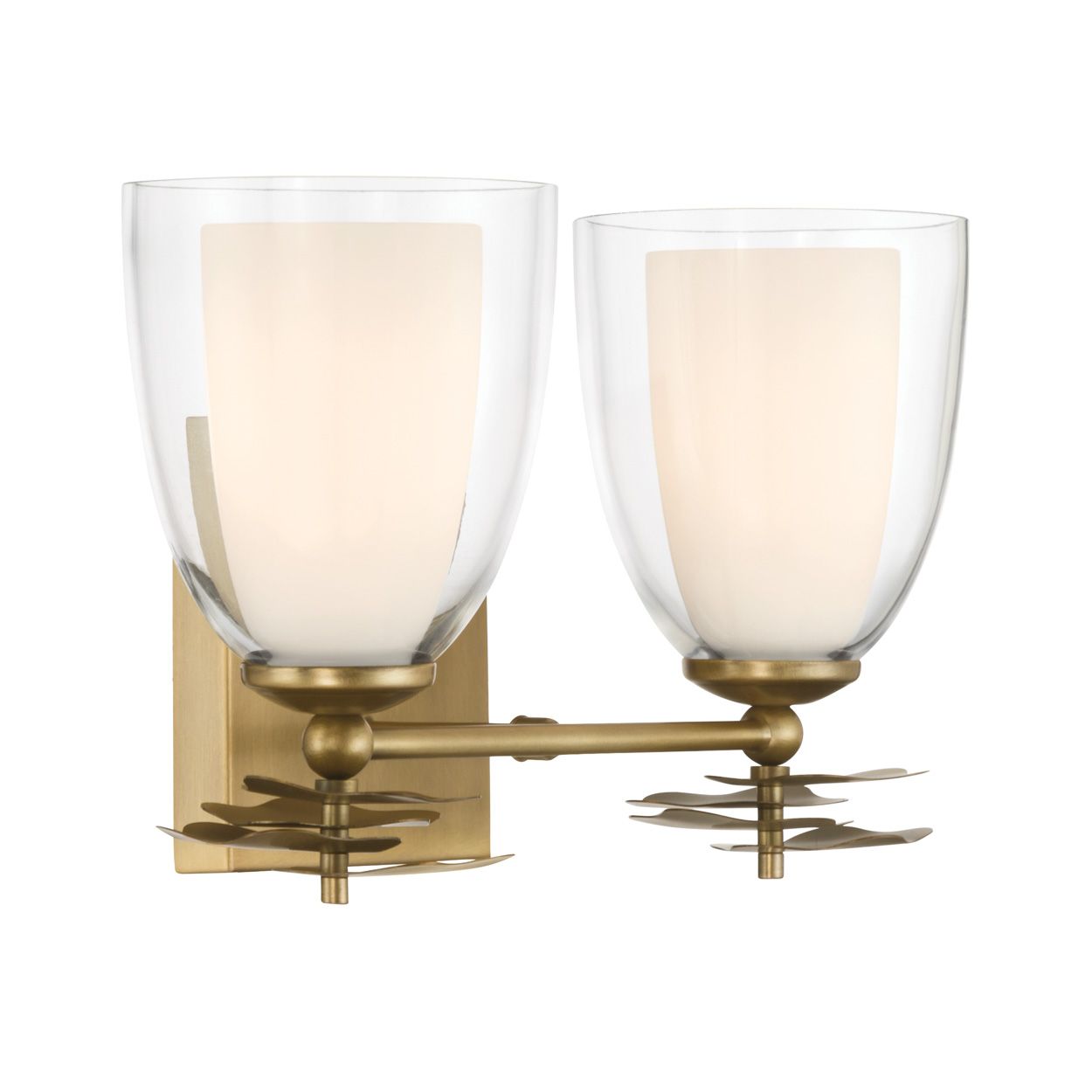 Image 7 Minka Lavery Elowen 2-Light 13.25-in Legacy Brass Vanity Light with Shades more views