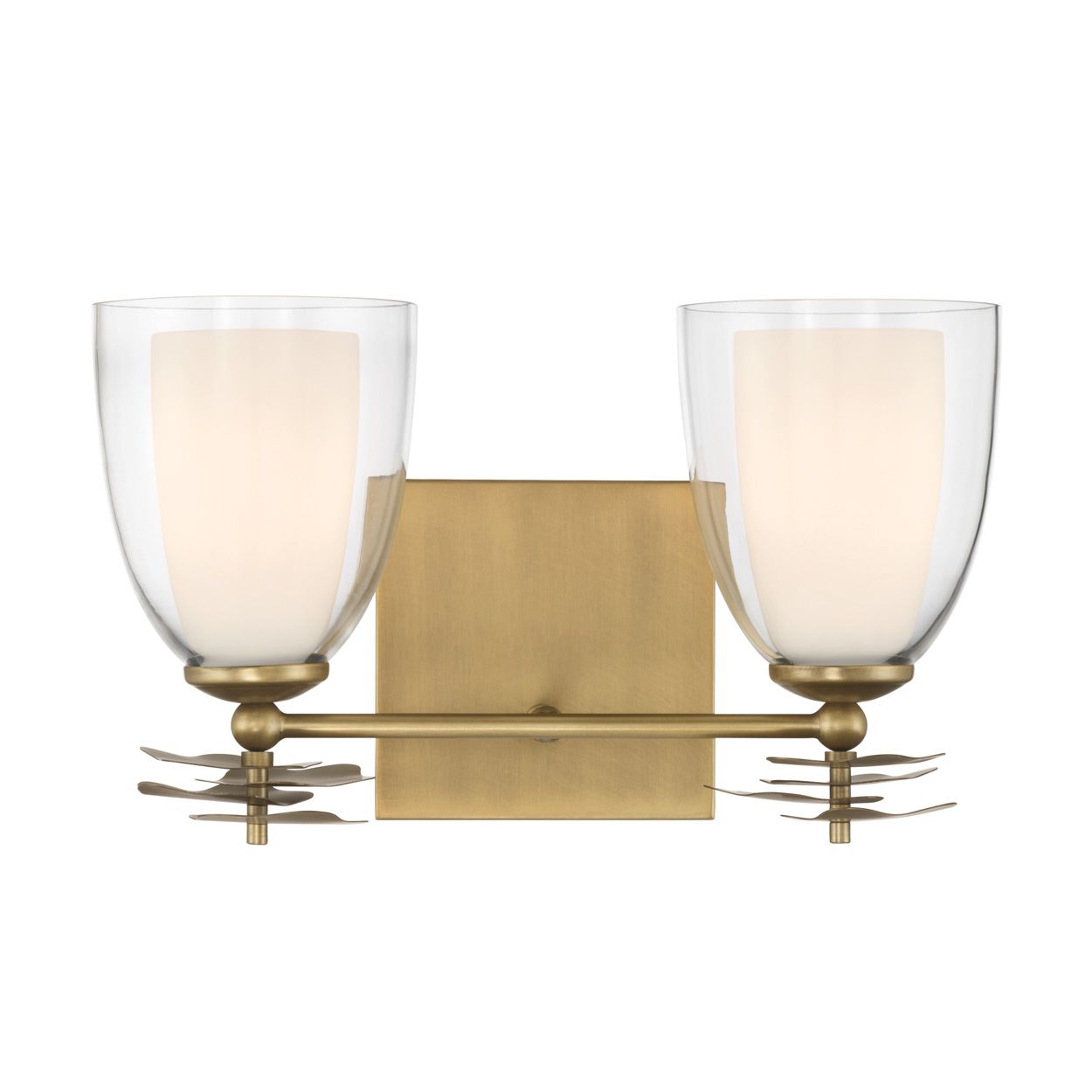 Minka Lavery Elowen 2-Light 13.25-in Legacy Brass Vanity Light with Shades