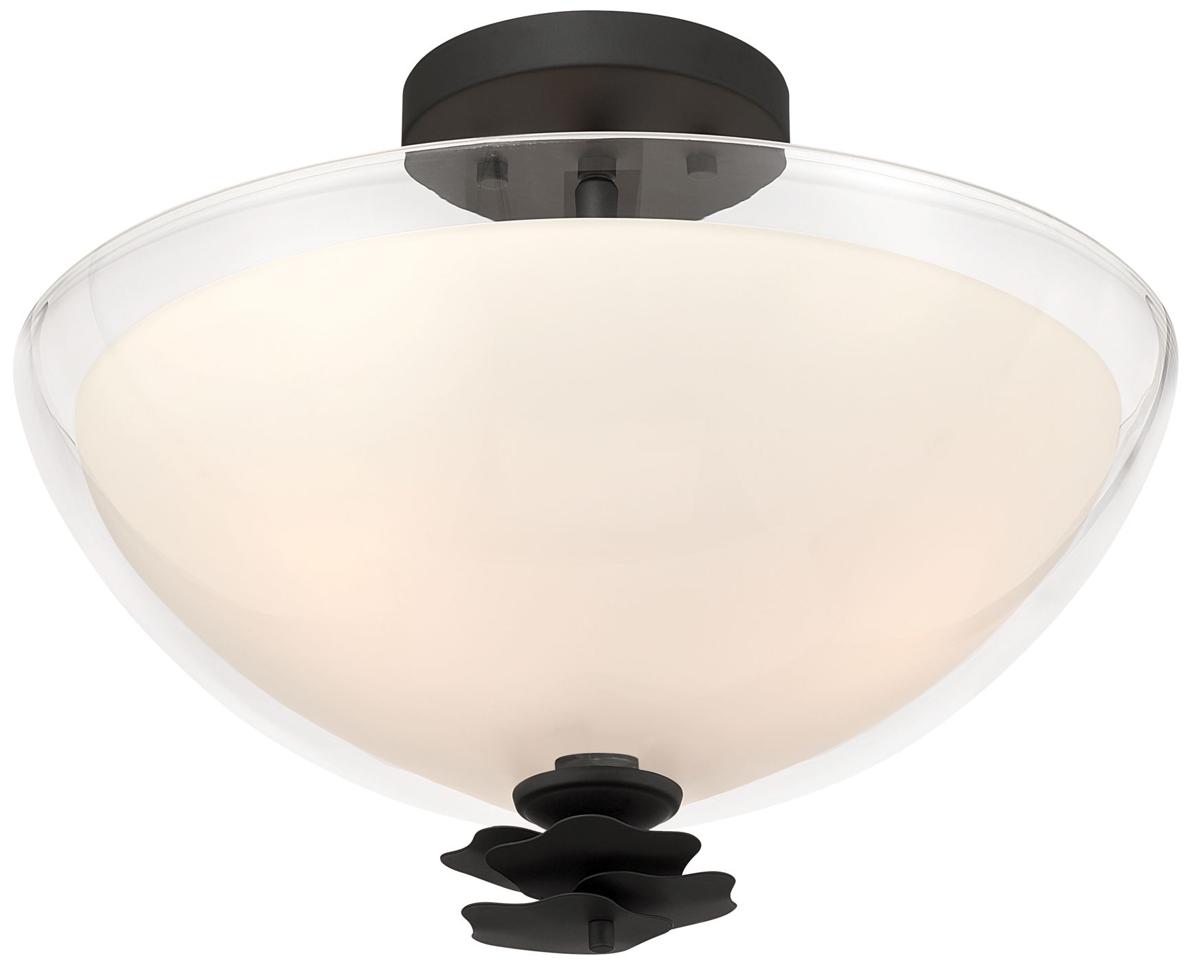 Image 5 Minka Lavery Elowen 3-Light 15-in Dark Matte Black Semi-Flush Mount more views