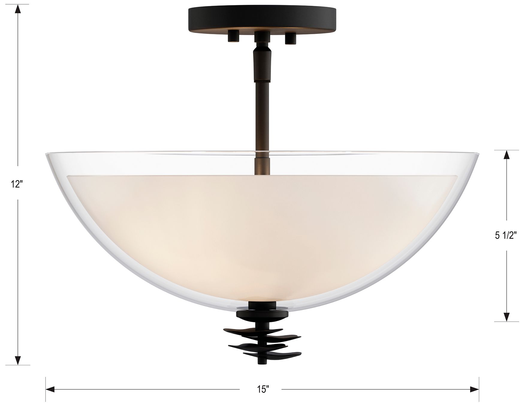 Image 6 Minka Lavery Elowen 3-Light 15-in Dark Matte Black Semi-Flush Mount more views