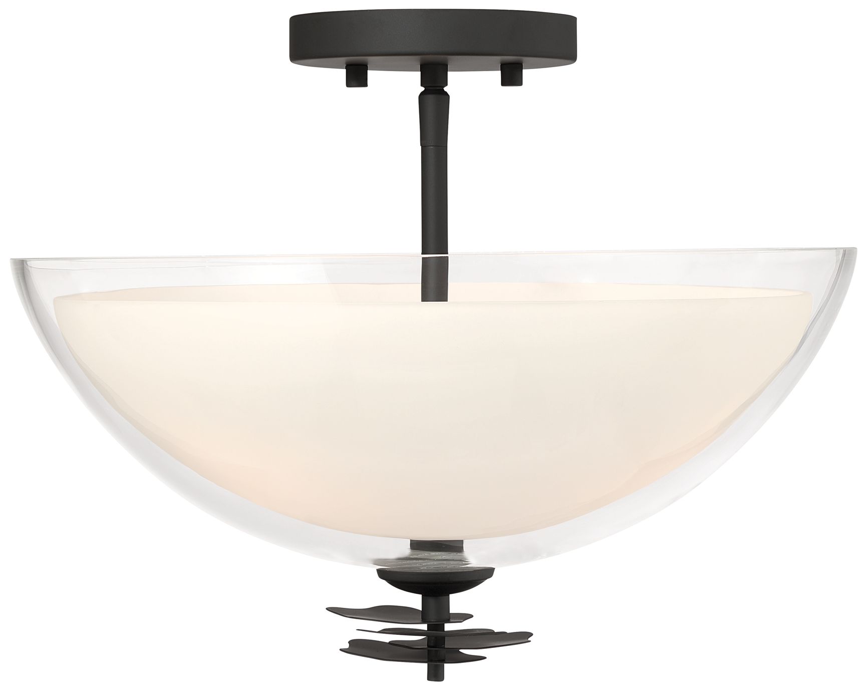 Minka Lavery Elowen 3-Light 15-in Dark Matte Black Semi-Flush Mount