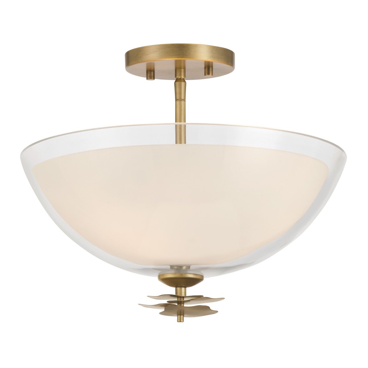 Image 2 Minka Lavery Elowen 3-Light 15-in Legacy Brass Semi-Flush with Shades more views