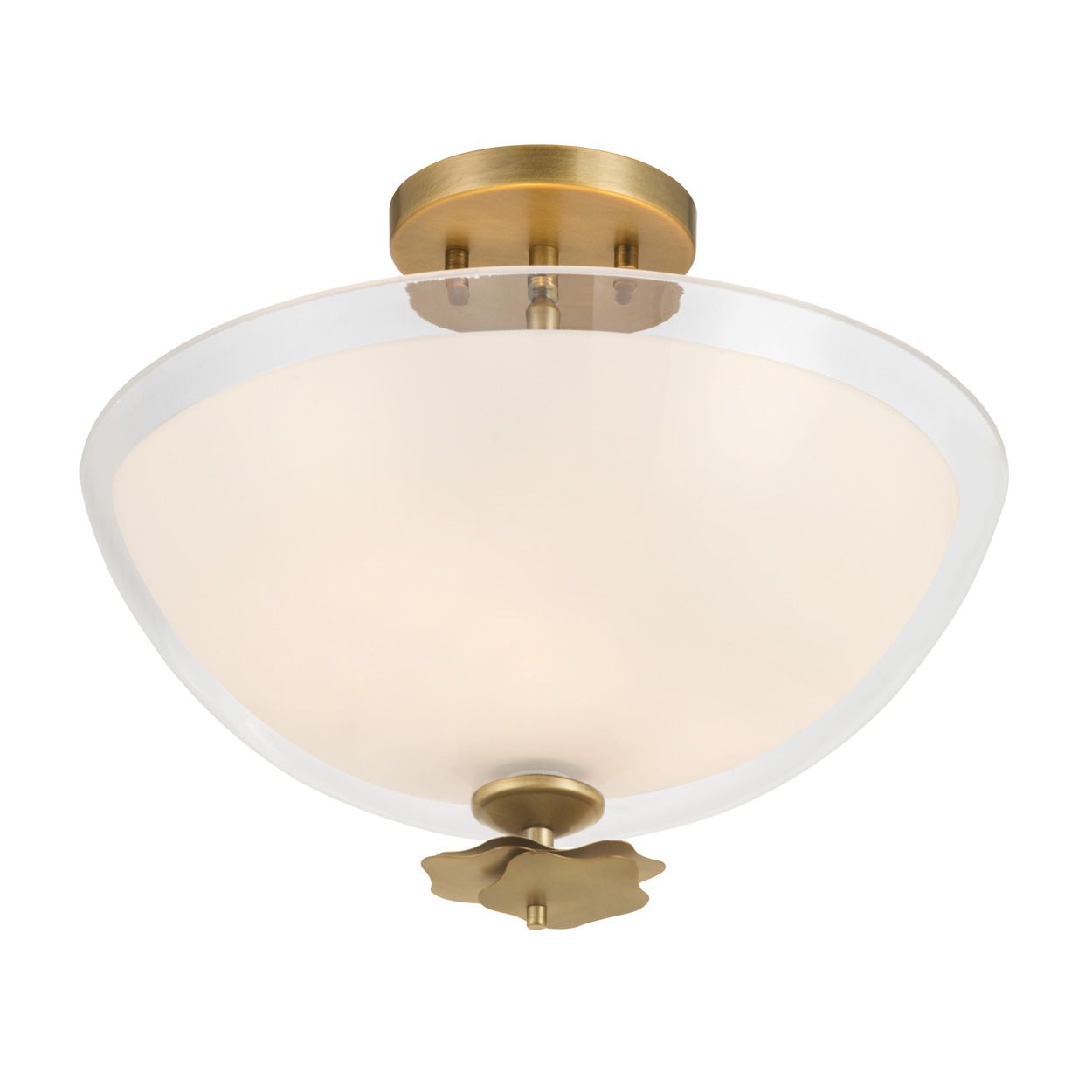 Image 4 Minka Lavery Elowen 3-Light 15-in Legacy Brass Semi-Flush with Shades more views