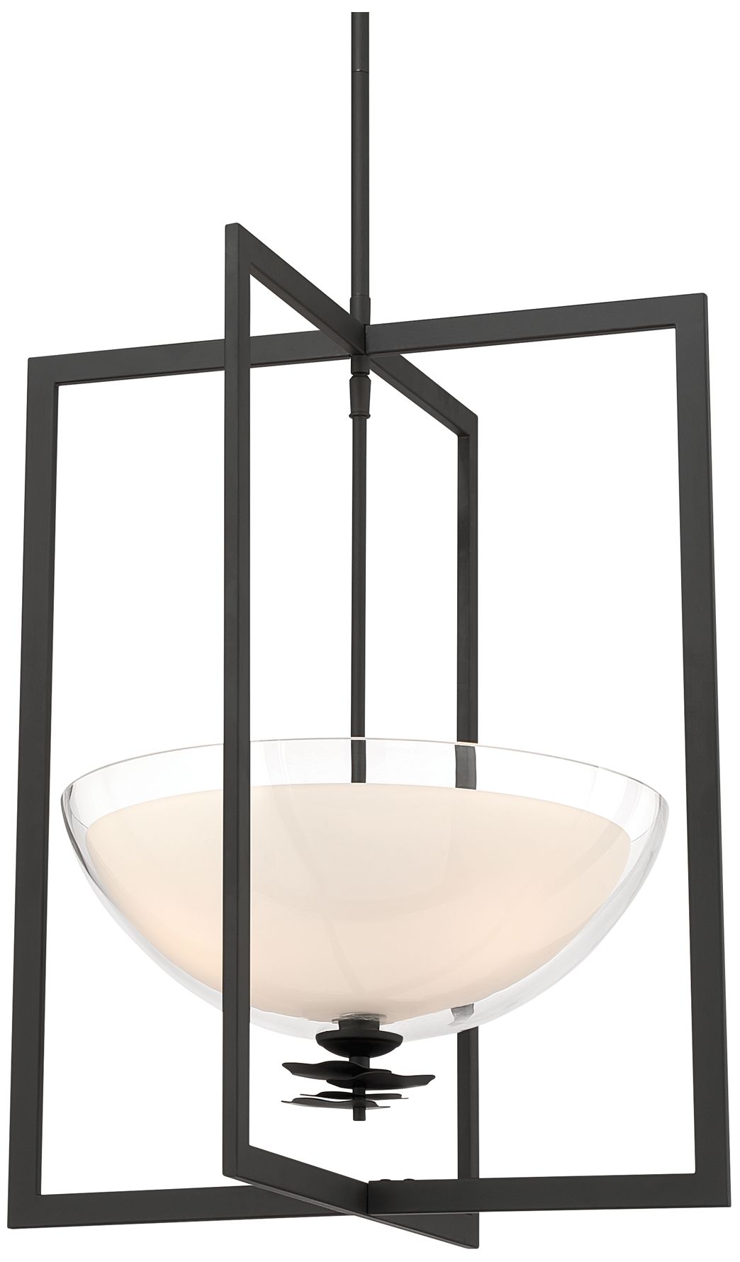 Image 3 Minka Lavery Elowen 3-Light 18-in Dark Matte Black Pendant with Glass Shade more views