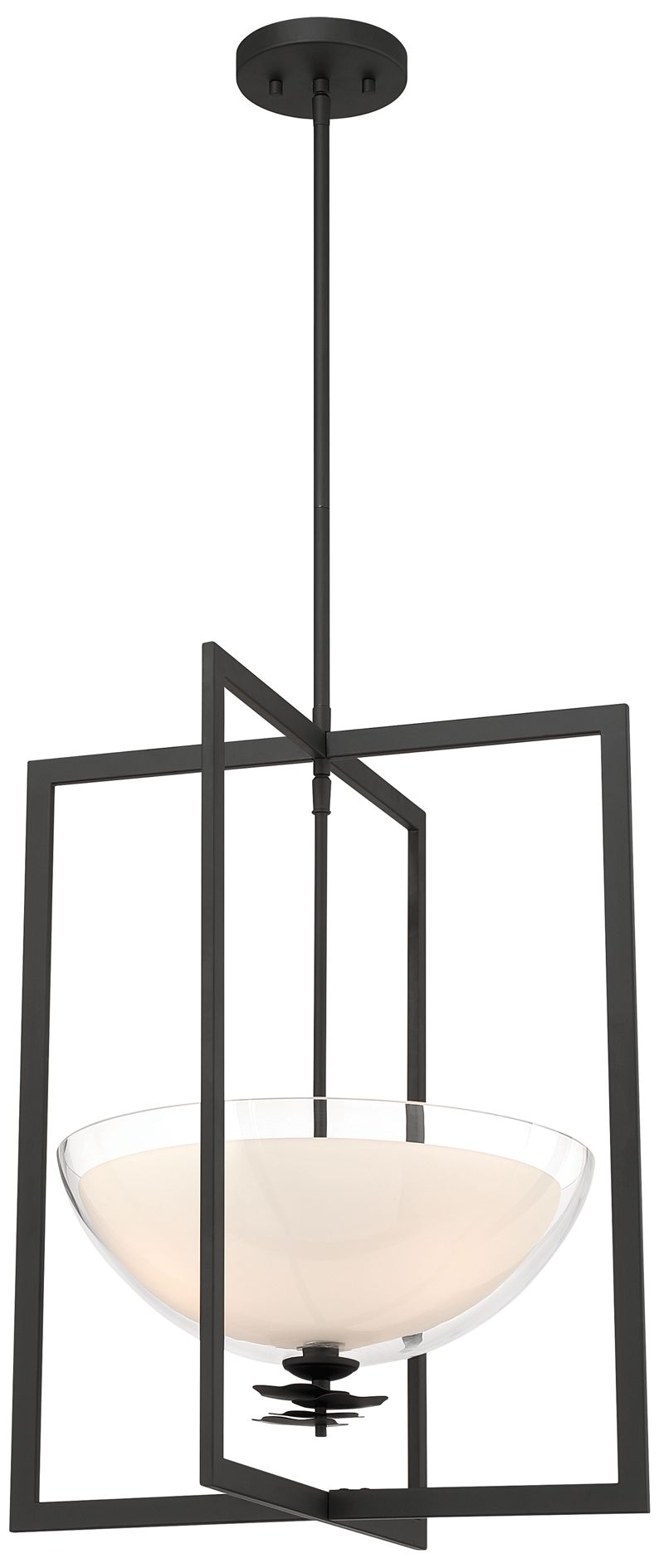 Image 5 Minka Lavery Elowen 3-Light 18-in Dark Matte Black Pendant with Glass Shade more views