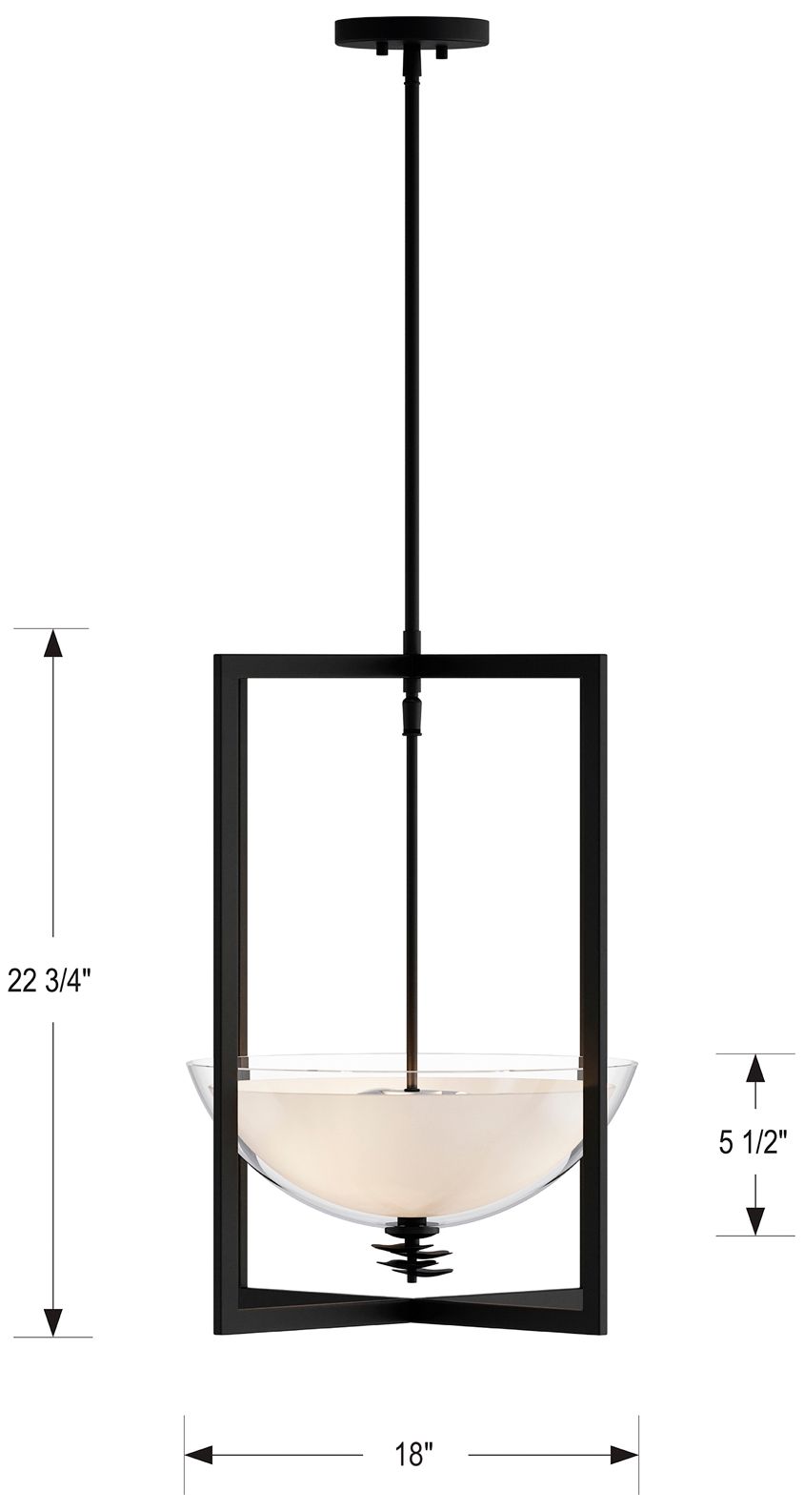 Image 6 Minka Lavery Elowen 3-Light 18-in Dark Matte Black Pendant with Glass Shade more views