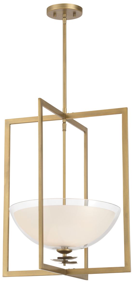 Minka Lavery Elowen 3-Light 18-in Legacy Brass Interior Pendant with Shades