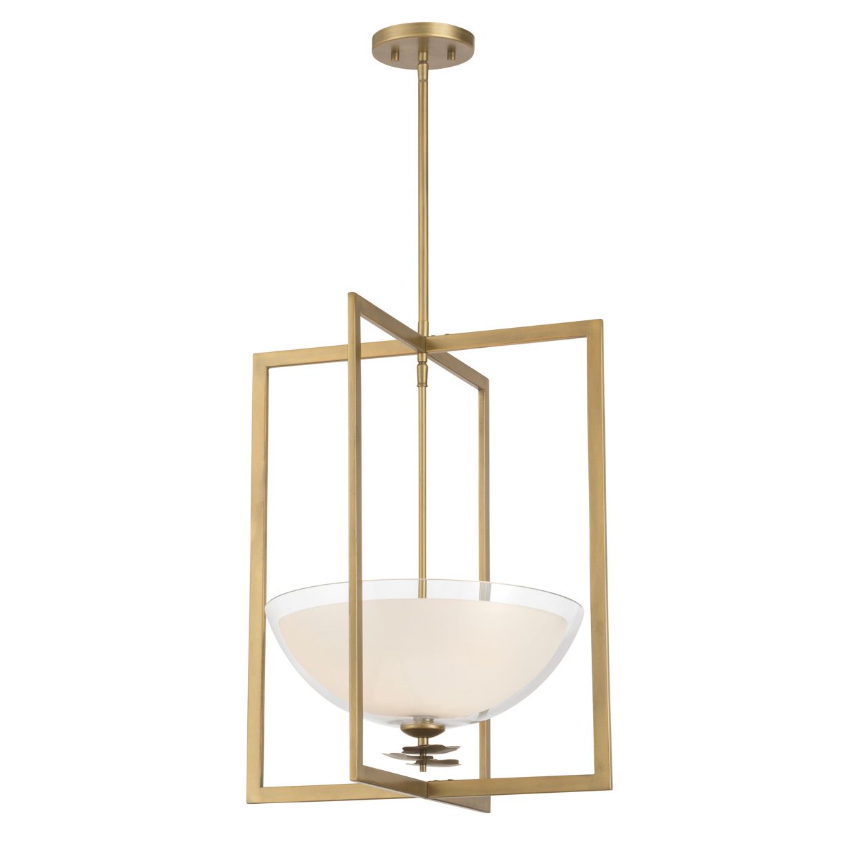Thumbnail3 of Minka Lavery Elowen 3-Light 18-in Legacy Brass Interior Pendant with Shades more views