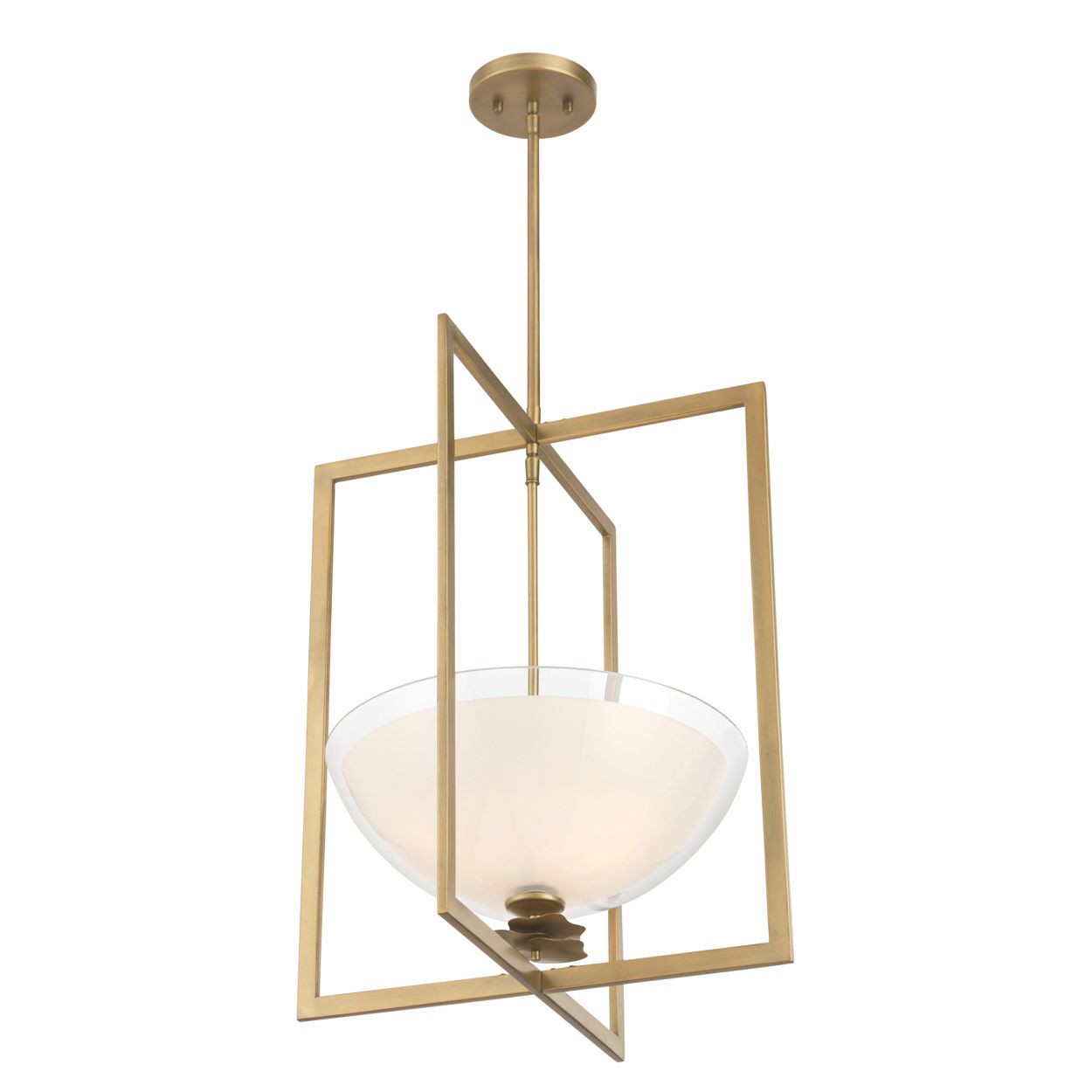 Minka Lavery Elowen 3-Light 18-in Legacy Brass Interior Pendant with Shades