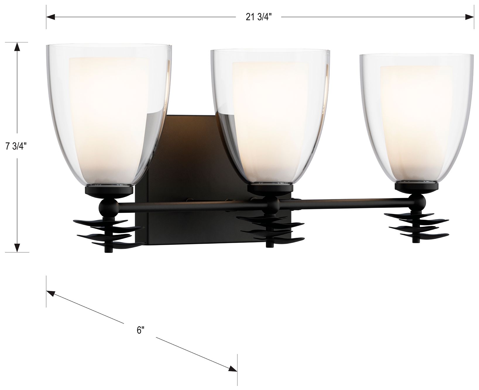 Image 6 Minka Lavery Elowen 3-Light 21.75-in Dark Matte Black Vanity Light more views