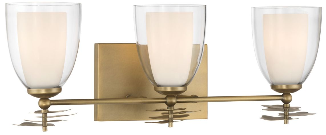 Thumbnail2 of Minka Lavery Elowen 3-Light 21.75-in Legacy Brass Vanity Light with Shades
