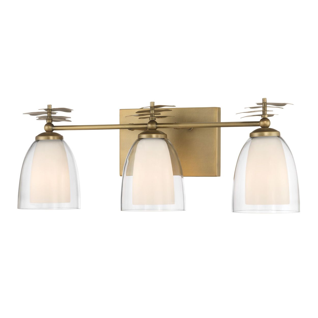 Thumbnail4 of Minka Lavery Elowen 3-Light 21.75-in Legacy Brass Vanity Light with Shades more views