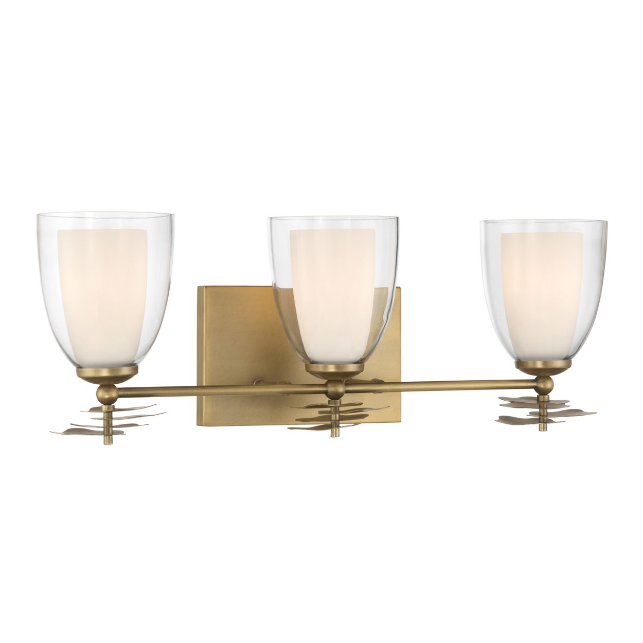 Minka Lavery Elowen 3-Light 21.75-in Legacy Brass Vanity Light with Shades