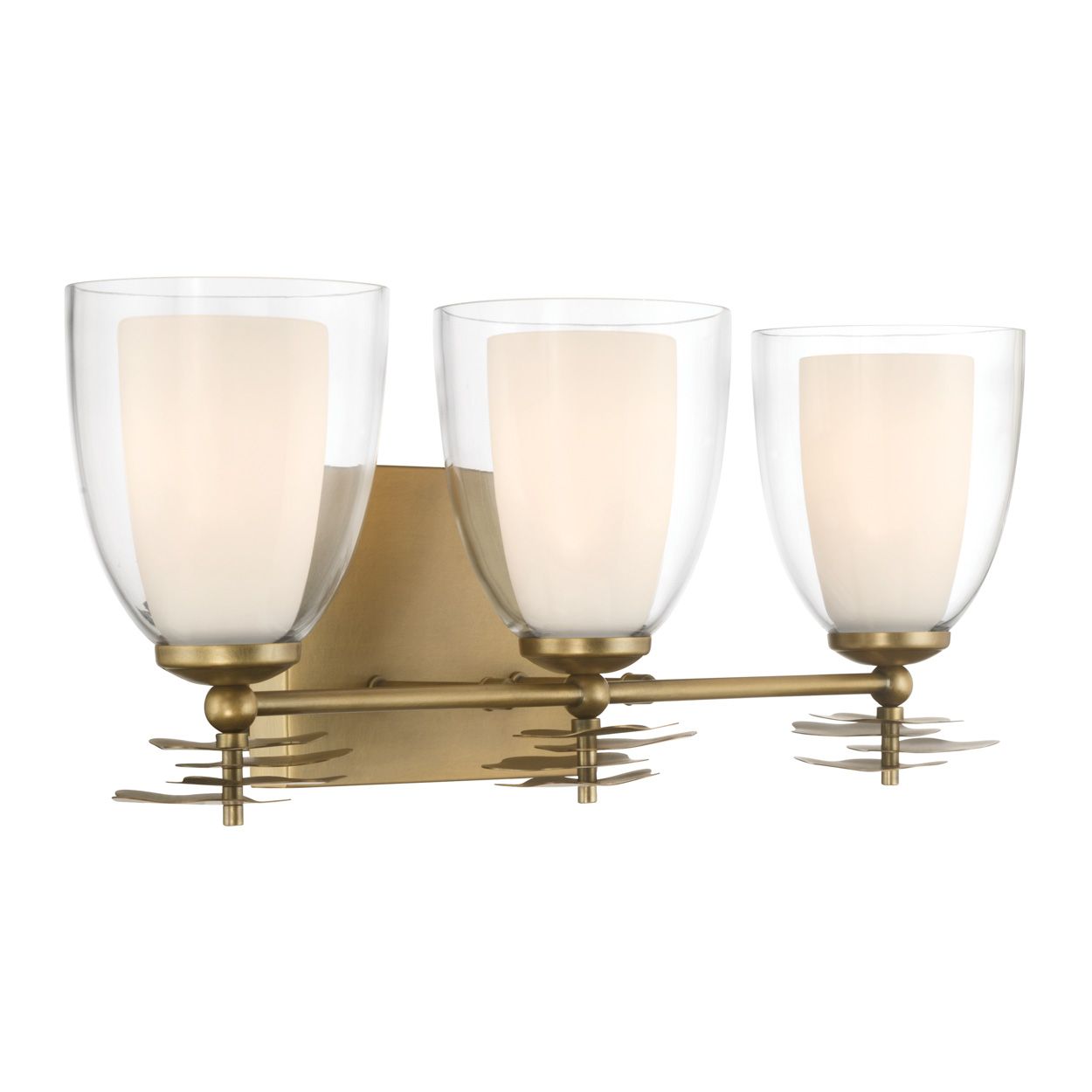 Minka Lavery Elowen 3-Light 21.75-in Legacy Brass Vanity Light with Shades