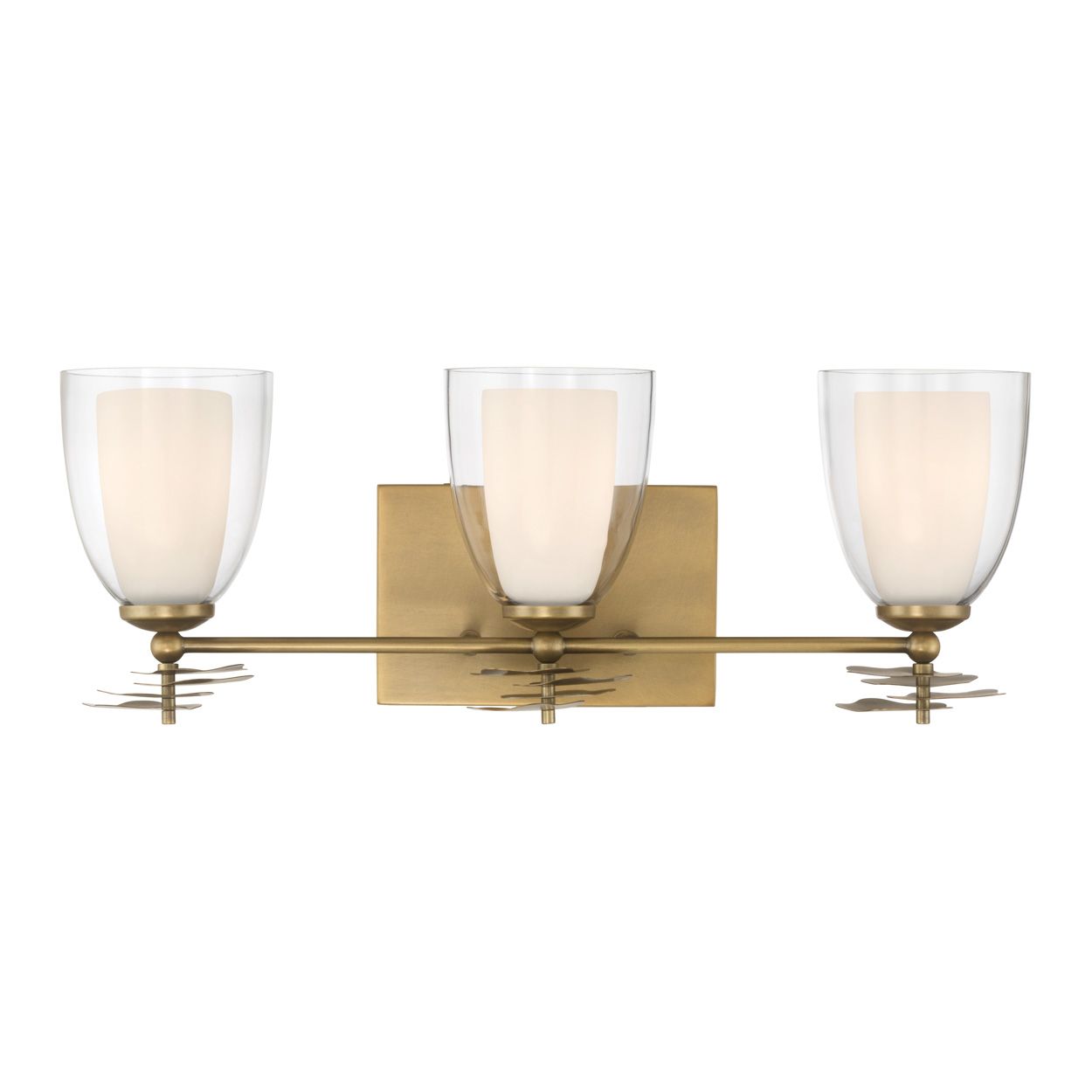 Minka Lavery Elowen 3-Light 21.75-in Legacy Brass Vanity Light with Shades