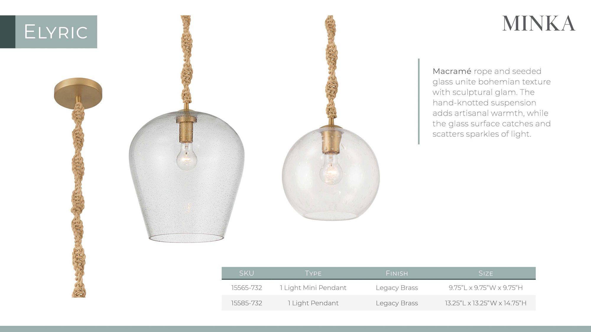 Minka Lavery Elyric 1-Light 13.25-in Legacy Brass Pendant with Glass Shade