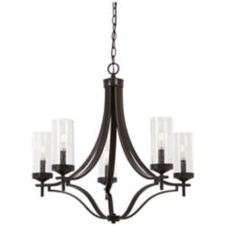 Minka-Lavery Elyton 26" Wide Downtown Bronze 5-Light Chandelier