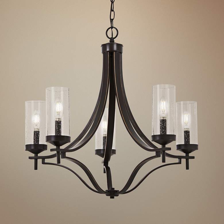 Image 1 Minka-Lavery Elyton 26" Wide Downtown Bronze 5-Light Chandelier