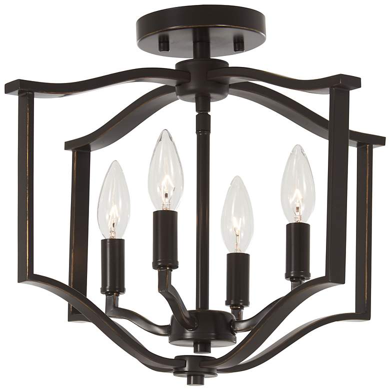 Image 1 Minka-Lavery Elyton 4-Light Downtown Bronze and Gold Semi Flush