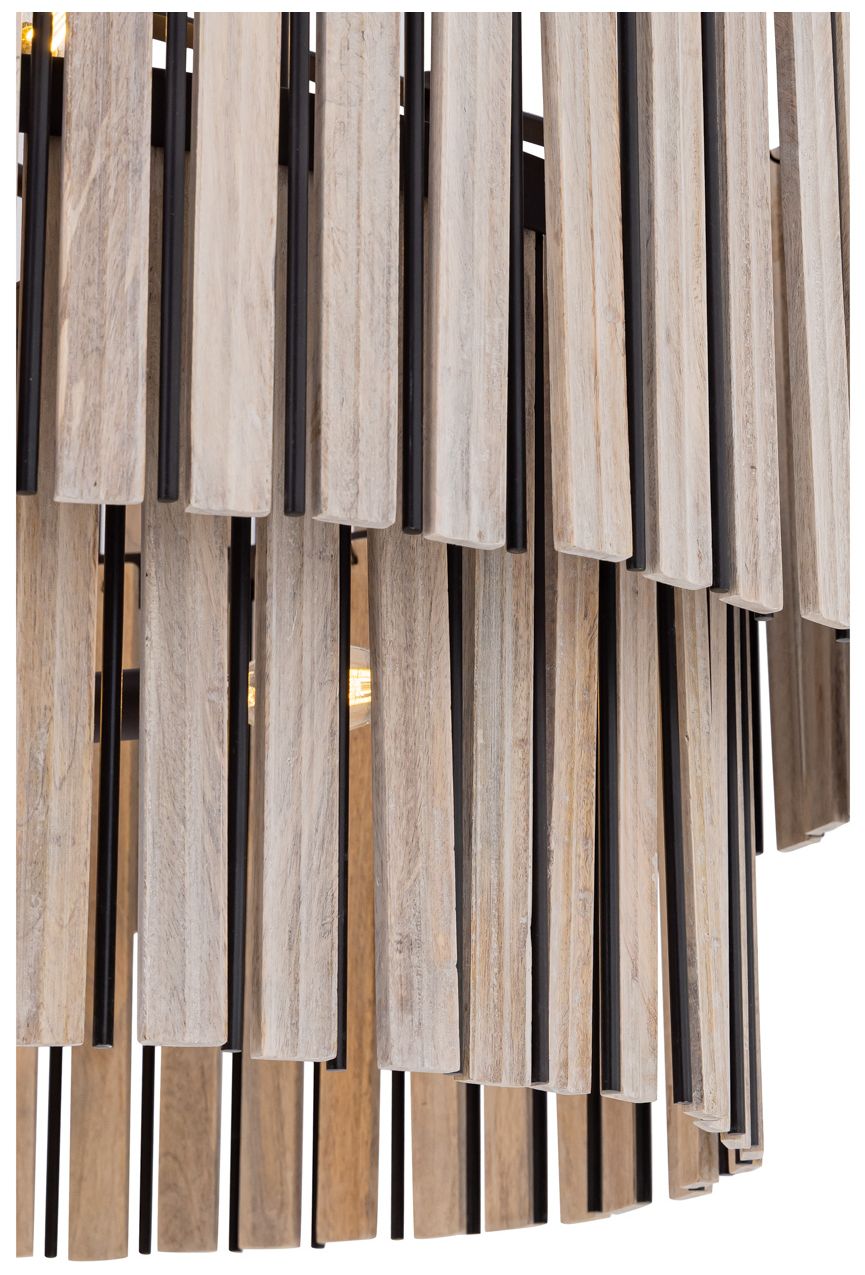 Image 5 Minka Lavery Esbelta 6-Light 30-in Dark Bronze Pendant with Wood Slats more views