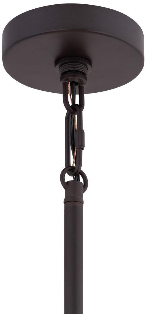 Image 7 Minka Lavery Esbelta 6-Light 30-in Dark Bronze Pendant with Wood Slats more views