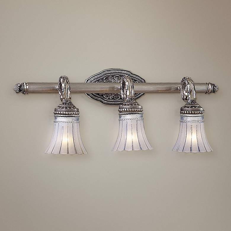 Image 1 Minka Lavery Europa 25 1/2 inch Wide Brushed Nickel 3-Light Bath Light