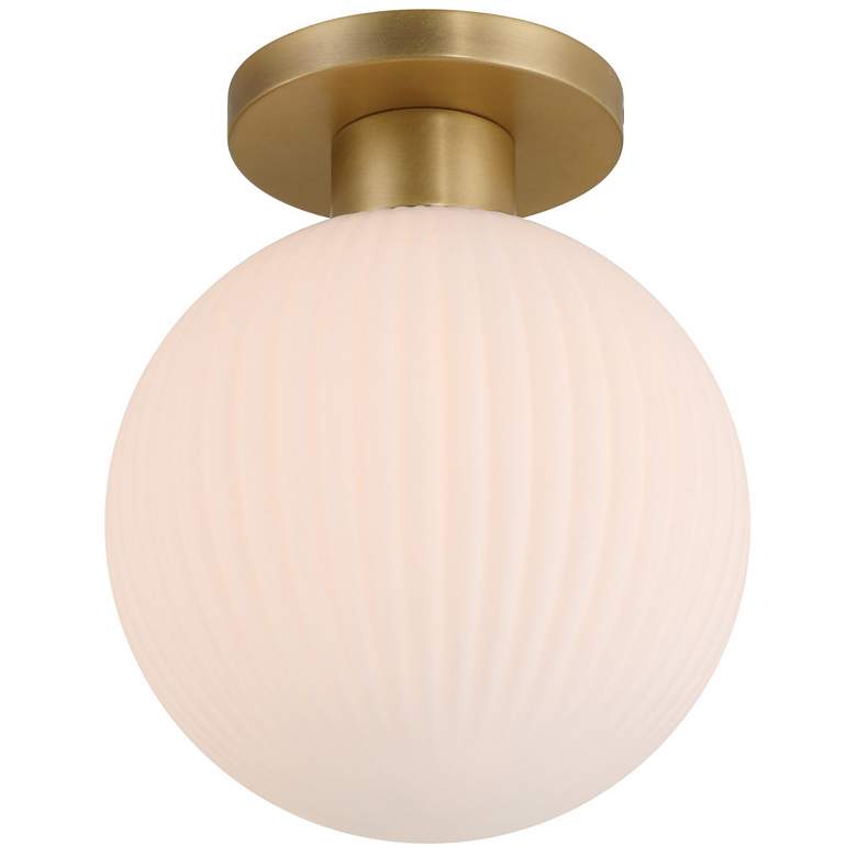 Image 1 Minka Lavery Fenton 1-Light 10-in Legacy Brass Indoor Flush Mount