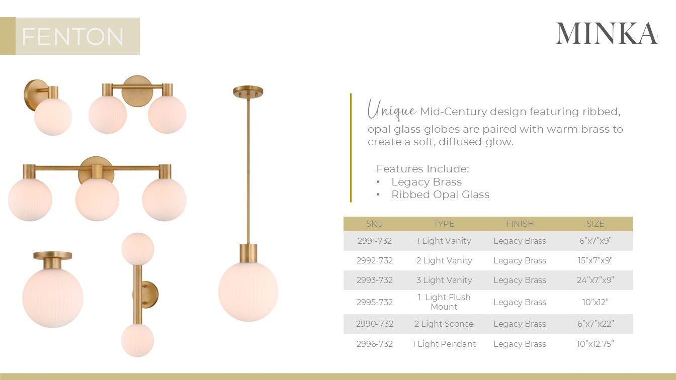 Minka Lavery Fenton 2-Light 15-in Legacy Brass Indoor Vanity Light