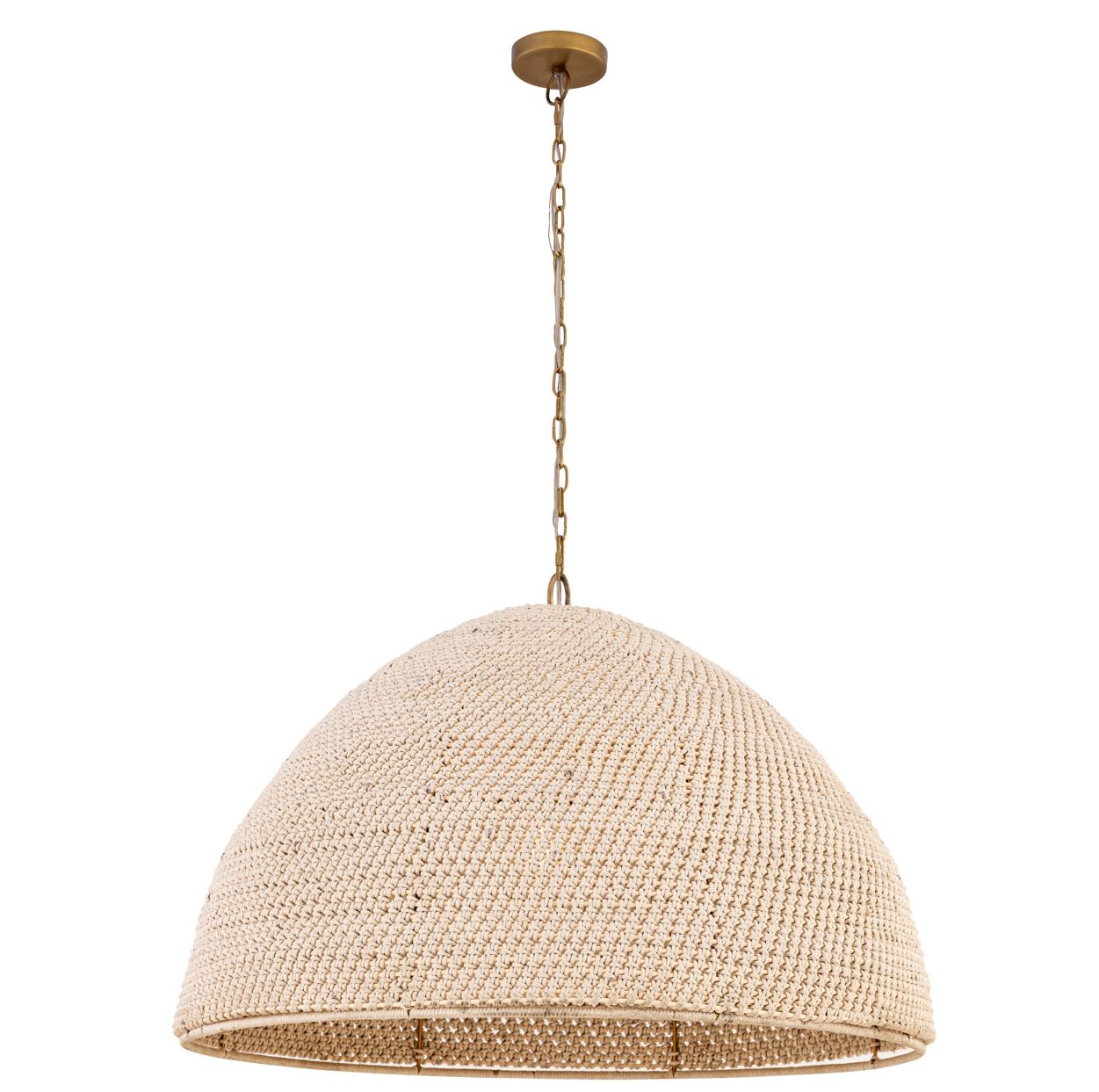 Thumbnail2 of Minka Lavery Fernwood 1-Light 36-in Legacy Brass Pendant with Rattan Shade