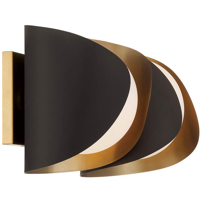 Image 3 Minka Lavery Flare 2-Light 16.25-in Brass and Dark Bronze Vanity Light more views