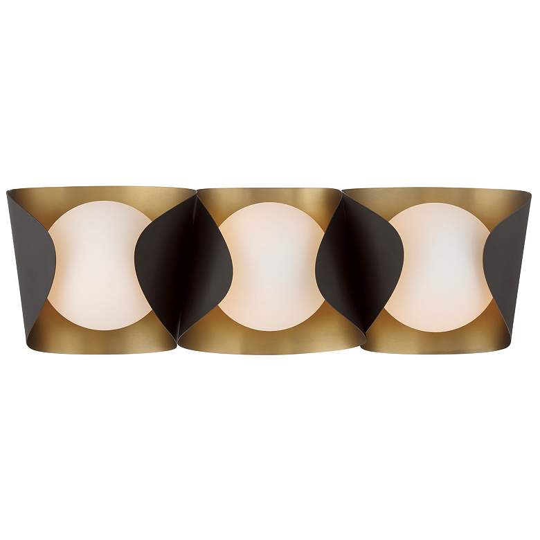 Image 4 Minka Lavery Flare 3-Light 24-in Brass and Dark Bronze Indoor Vanity Light more views