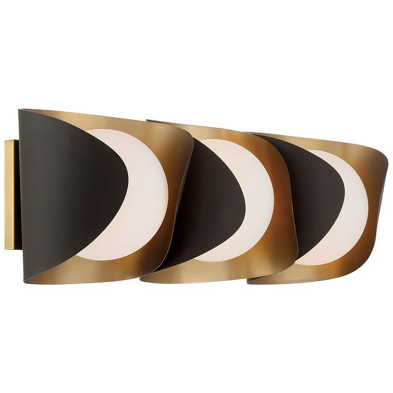Image 5 Minka Lavery Flare 3-Light 24-in Brass and Dark Bronze Indoor Vanity Light more views