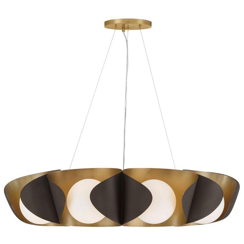 Image 2 Minka-Lavery Flare 9-Light 34.25-in Dark Bronze and Brass Indoor Pendant more views