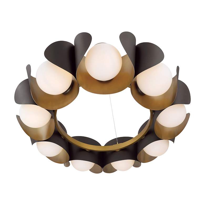 Image 3 Minka-Lavery Flare 9-Light 34.25-in Dark Bronze and Brass Indoor Pendant more views